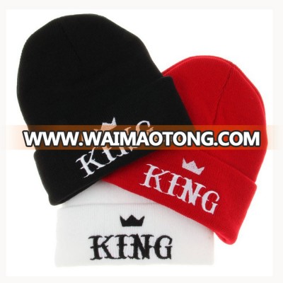 Men Women Winter Caps Letter King Beanies Hats for Sale